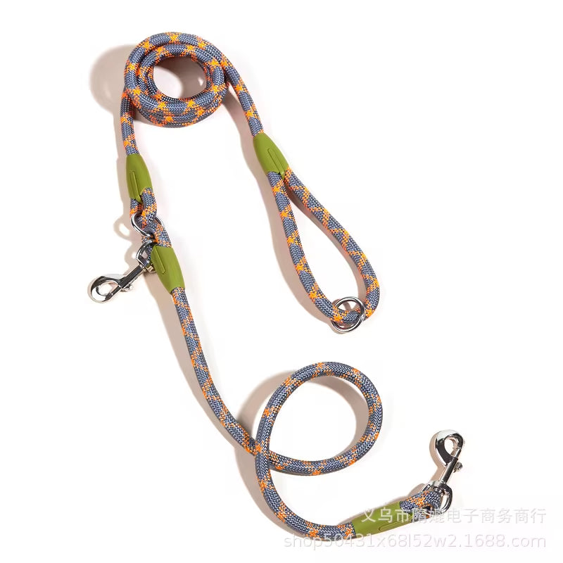 Reflective Nylon Leashes Dogs Chain Traction Rope Leads for Running Dog Walking Free Hands Rope Chain for Small Large Dogs