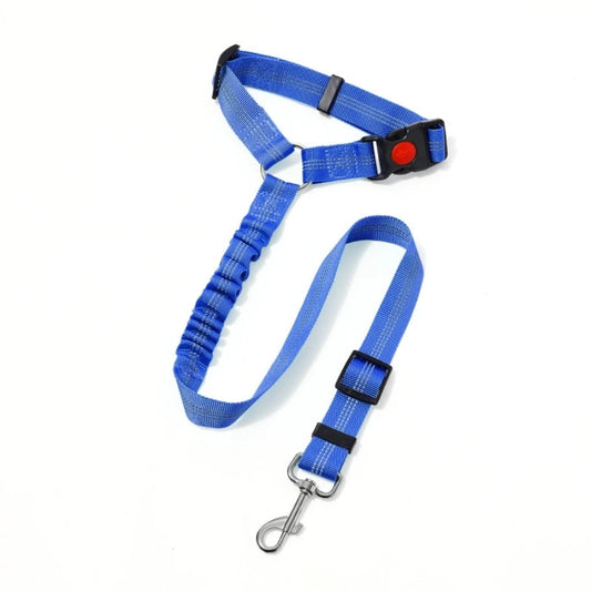 Shock-Absorbing Dog Car Seatbelt - Elastic Safety Rope with Reflective Strips for Small, Medium, and Large Dogs