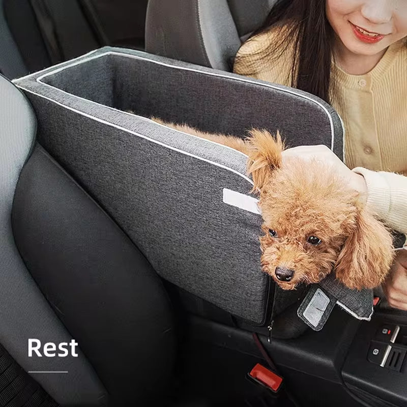 Luxury Central Dog Car Seat - Portable Pet Travel Carrier & Safety Booster Bed for Small Breeds