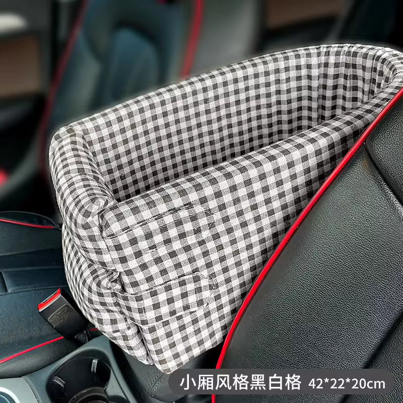 Luxury Central Dog Car Seat - Portable Pet Travel Carrier & Safety Booster Bed for Small Breeds