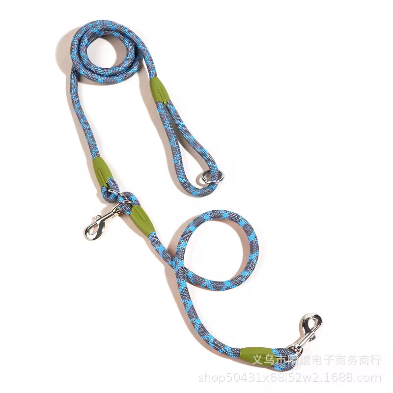Reflective Nylon Leashes Dogs Chain Traction Rope Leads for Running Dog Walking Free Hands Rope Chain for Small Large Dogs