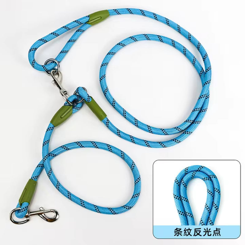 Reflective Nylon Leashes Dogs Chain Traction Rope Leads for Running Dog Walking Free Hands Rope Chain for Small Large Dogs