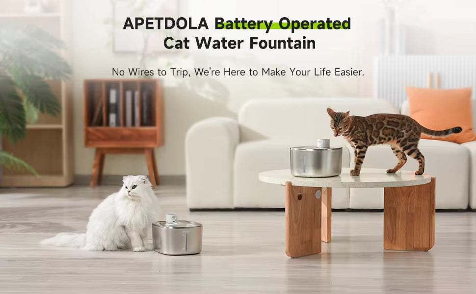 AquaLiberty™: 4L Pro Wireless Stainless Steel Fountain
