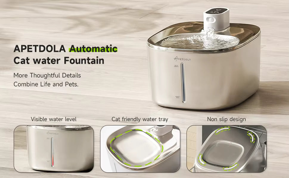 AquaLiberty™: 4L Pro Wireless Stainless Steel Fountain
