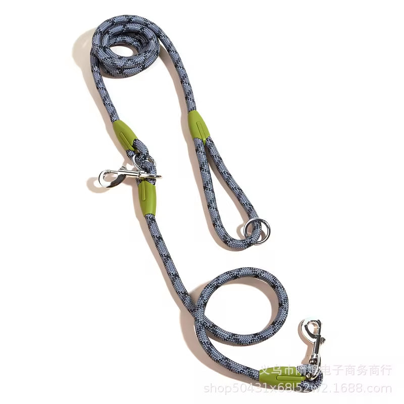 Reflective Nylon Leashes Dogs Chain Traction Rope Leads for Running Dog Walking Free Hands Rope Chain for Small Large Dogs