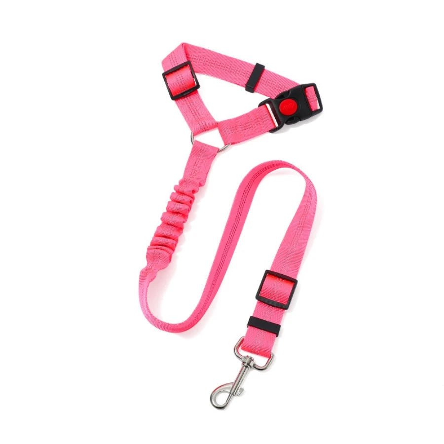 Shock-Absorbing Dog Car Seatbelt - Elastic Safety Rope with Reflective Strips for Small, Medium, and Large Dogs