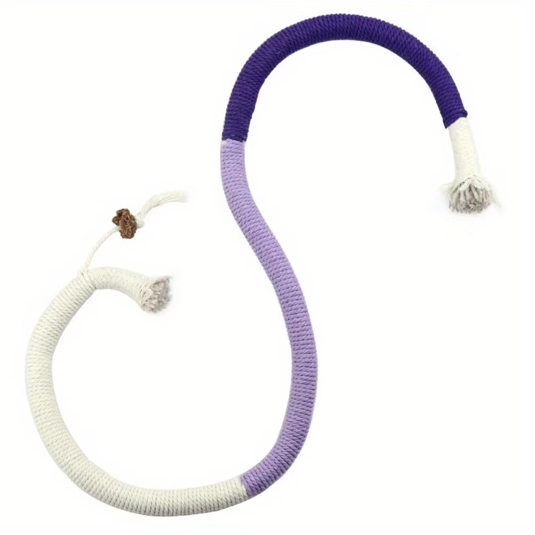 Natural Cotton Catnip Rope Toy - Interactive Cat Teething Toy for Dental Care & Teeth Cleaning, Durable Chew Toy for Indoor Cats & Kittens"