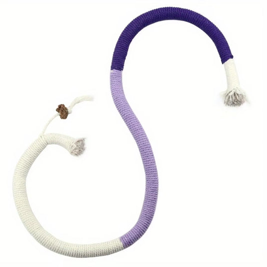 Natural Cotton Catnip Rope Toy - Interactive Cat Teething Toy for Dental Care & Teeth Cleaning, Durable Chew Toy for Indoor Cats & Kittens"